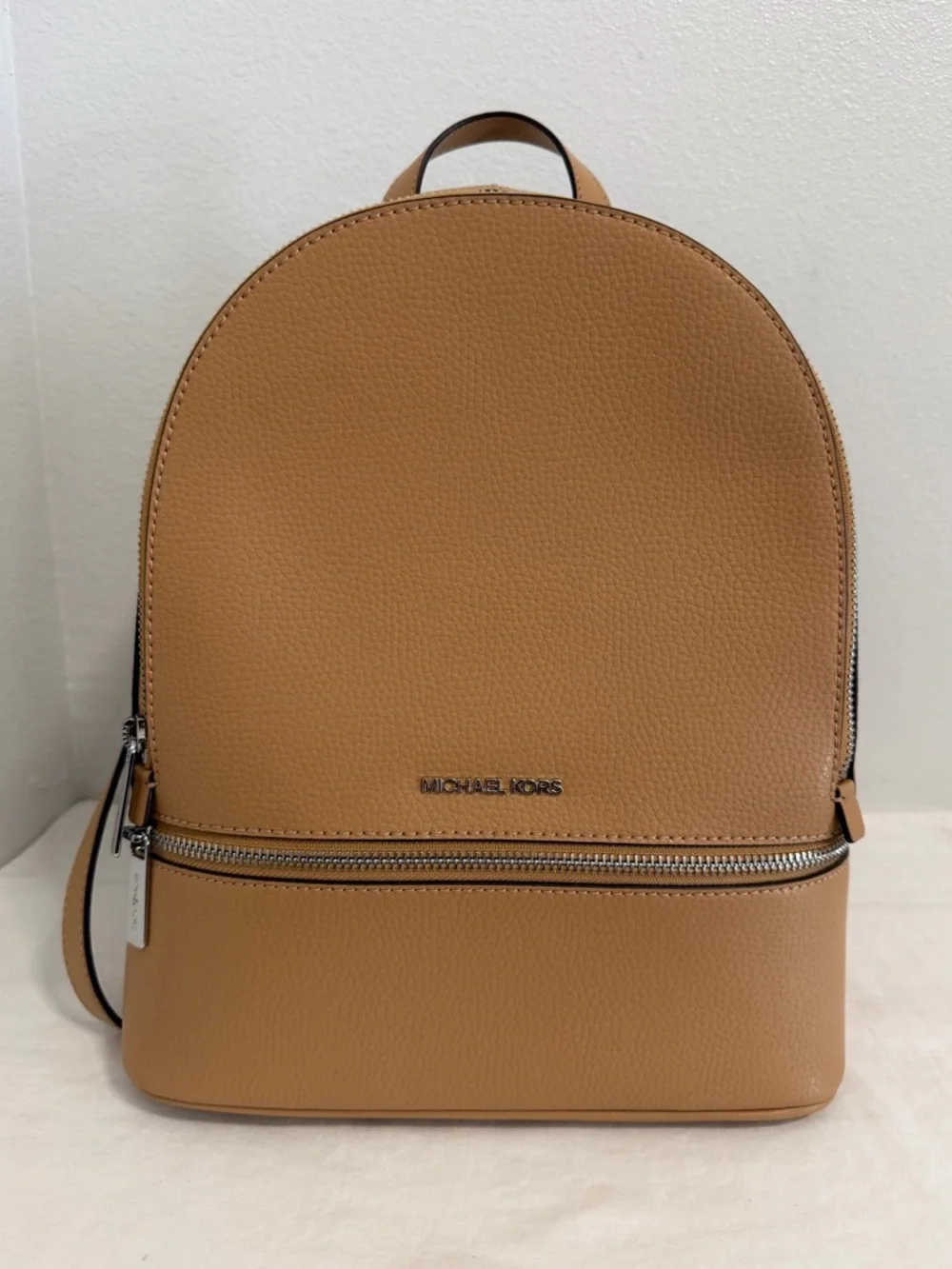 Michael Kors Rhea zip Backpack peanut leather - Picture 1 of 10